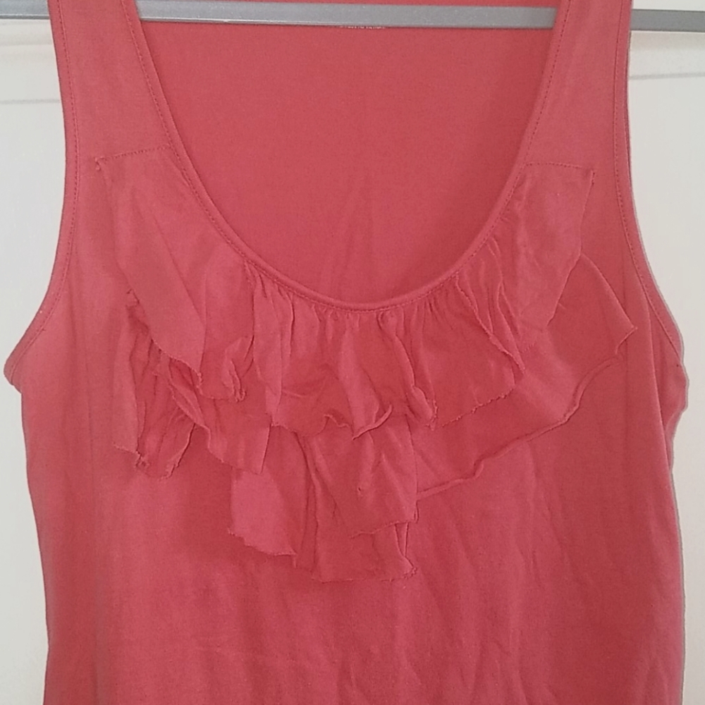 Express Coral Ruffle Tank Size S - Picture 2 of 6